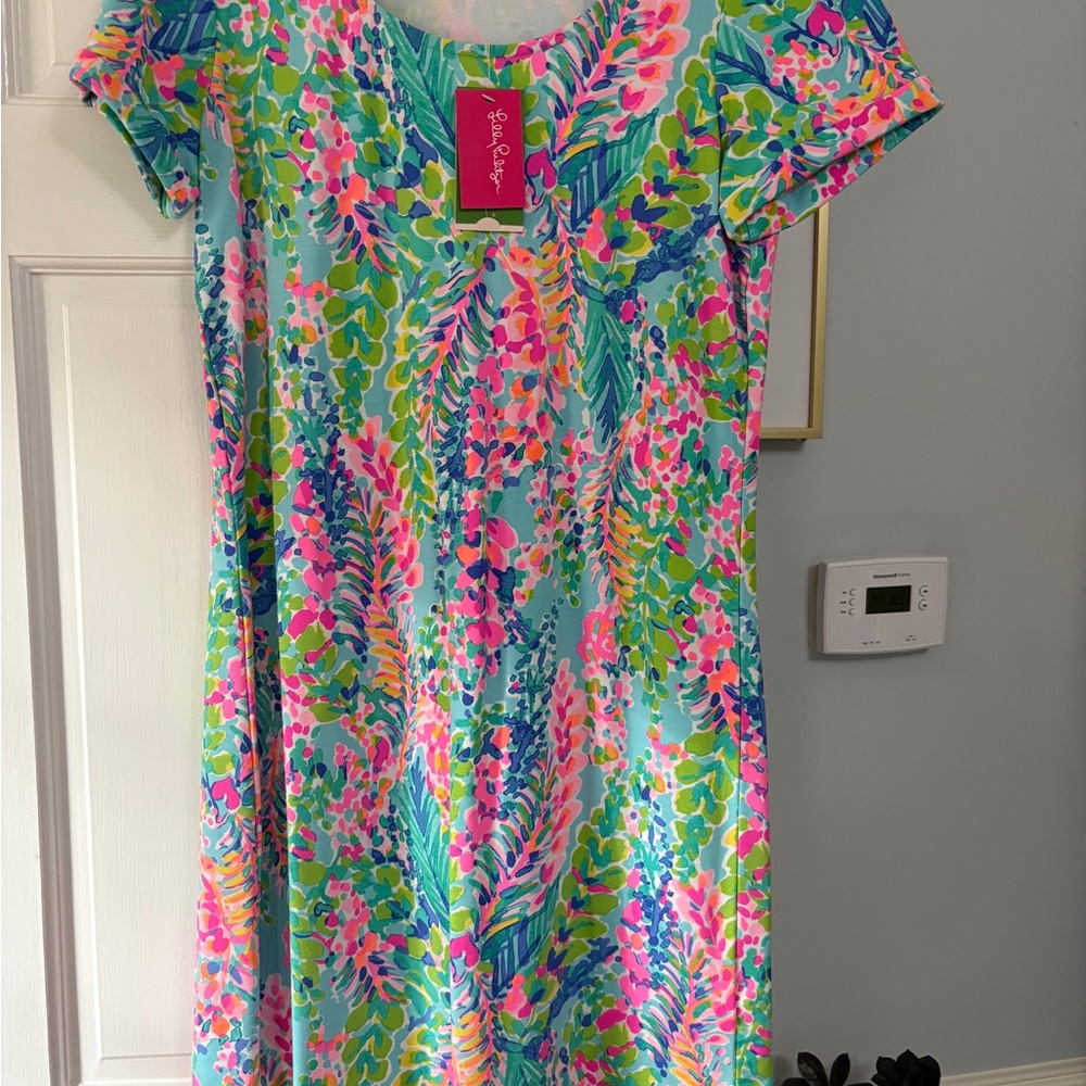 Lilly Pulitzer Pink and Green Tropical Dress - Picture 2 of 6